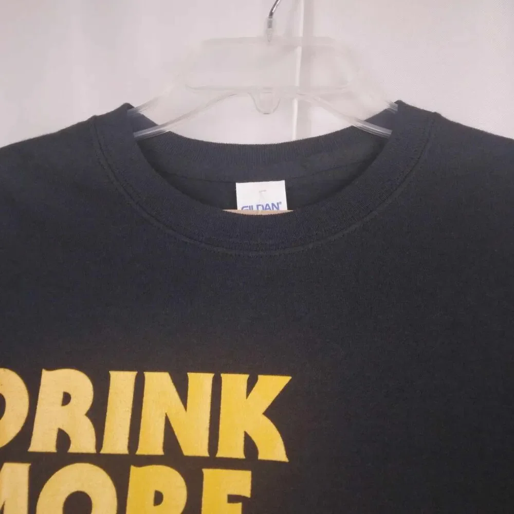 Drink More Bourbon Kentucky Graphic Black Crew Neck Short Sleeve T-Shirt Med NWT - Picture 3 of 5